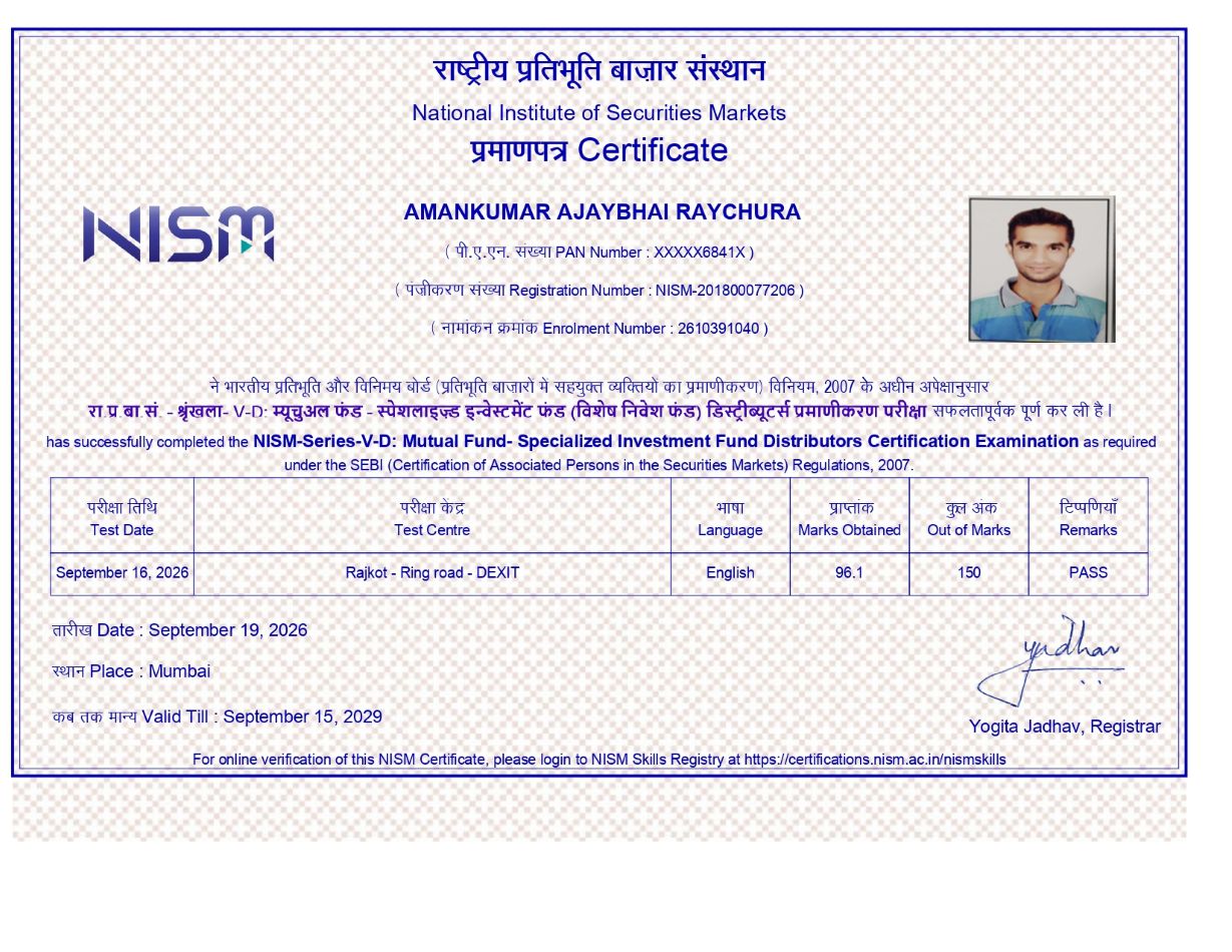 NISM Certificate Copy