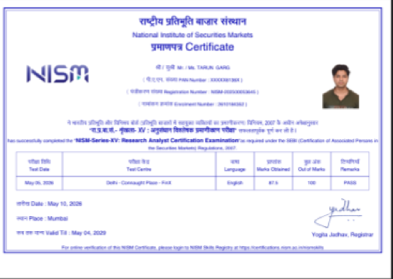 NISM Certificate Copy 1